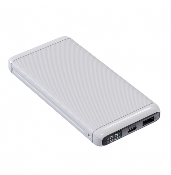 Внешний аккумулятор Akai BE-10014PD, 10000 мАч,22.5Вт, QC/PD, USB/Type C, дисплей,белый